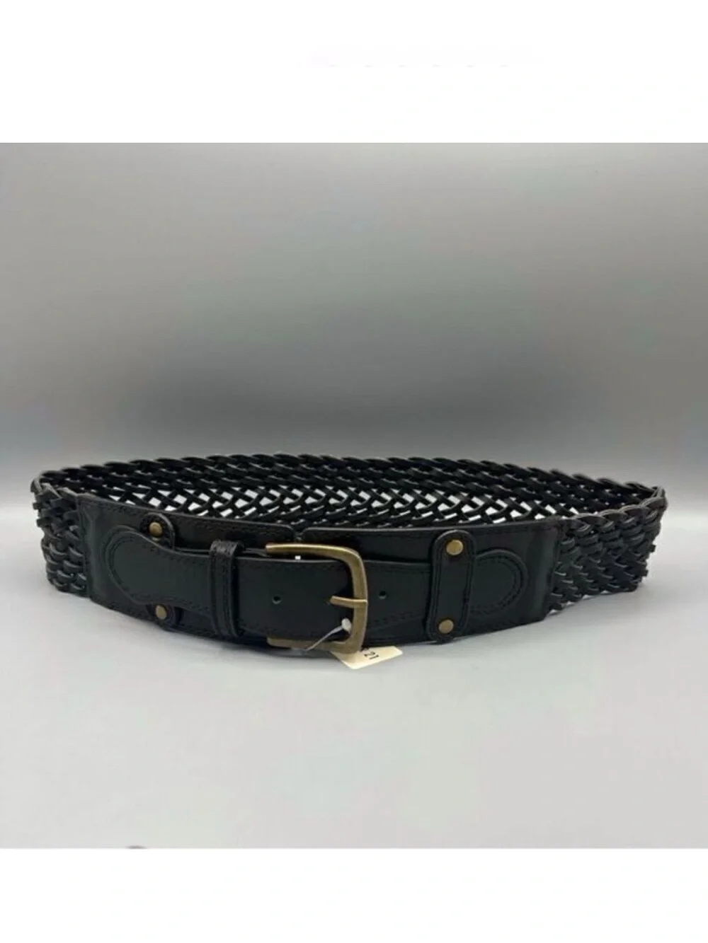 Forever 21 Black Wide Braided Buckle Belt